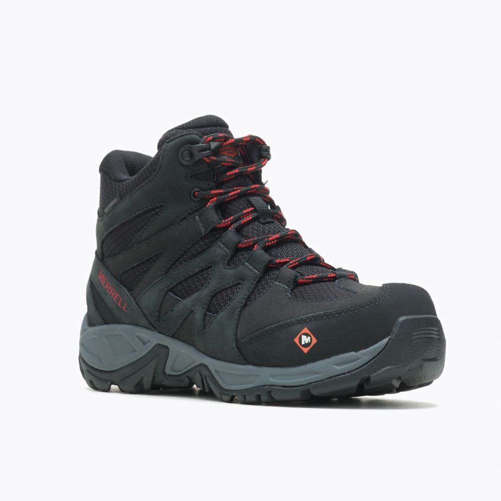 Merrell Siren Mid Alloy Toe Waterproof Vízálló Bakancs Női Fekete | ME1075-HU