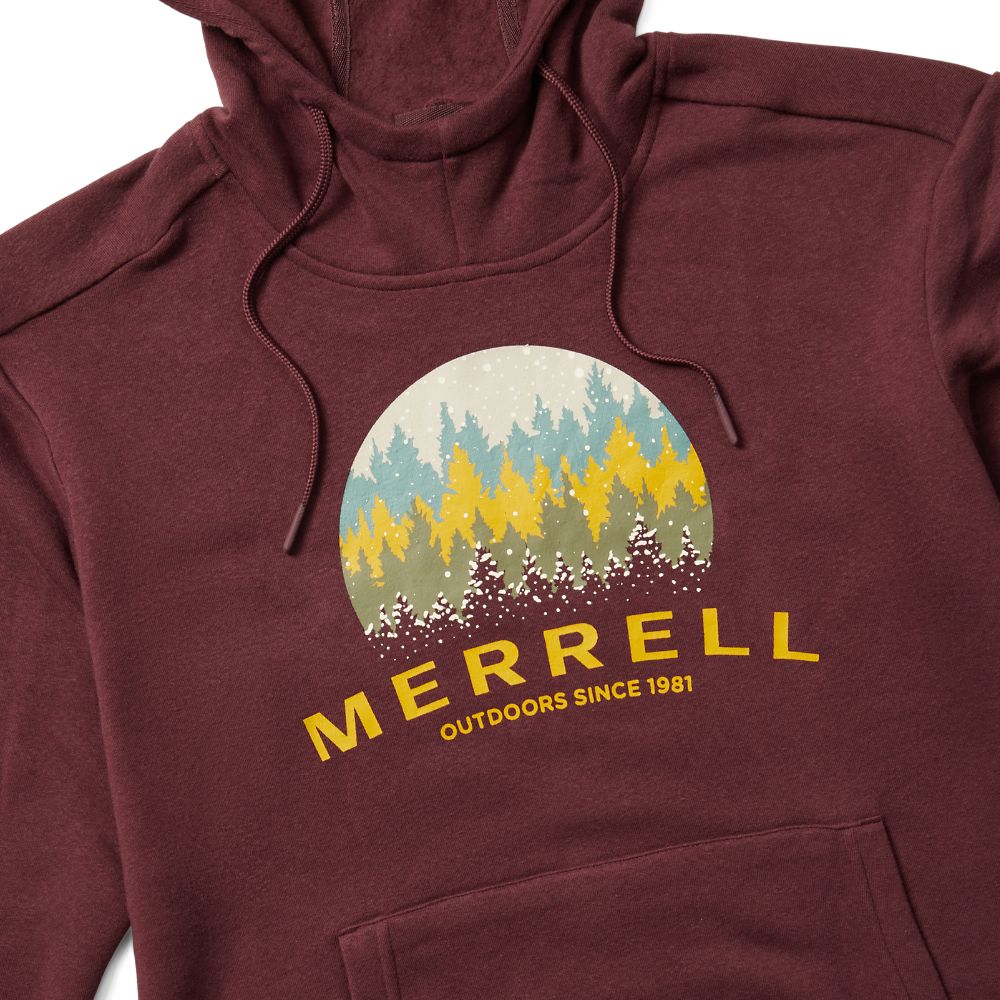 Merrell Snow Trees Kapucnis Pulóver Férfi Bordó | ME0020-HU