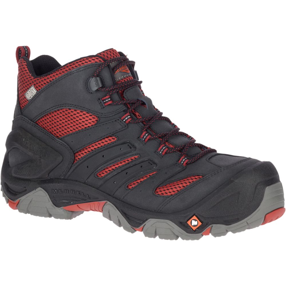 Merrell Strongfield Mid Waterproof Vízálló Bakancs Férfi Fekete | ME0519-HU