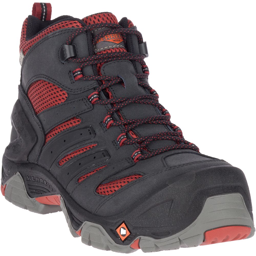 Merrell Strongfield Mid Waterproof Vízálló Bakancs Férfi Fekete | ME0519-HU