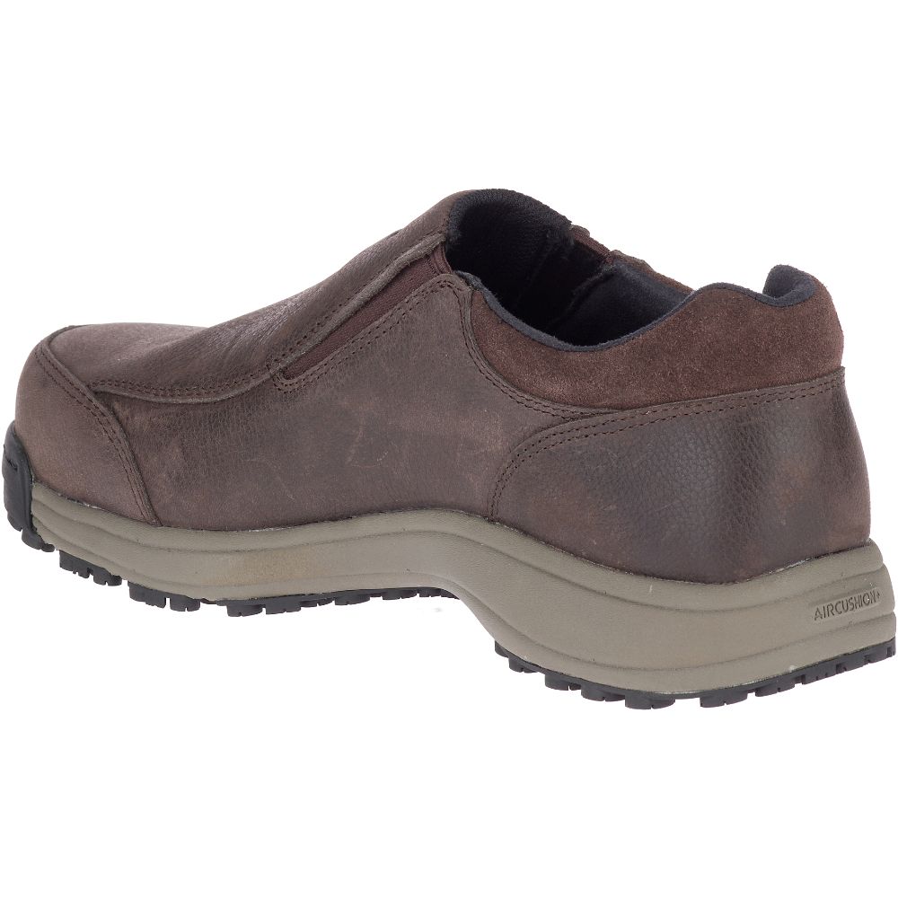 Merrell Sutton Moc Steel Toe Munkacipő Férfi Kávé | ME0580-HU