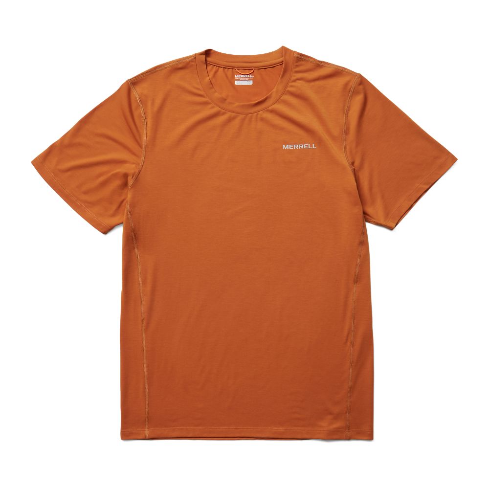 Merrell Tencel™ Short Sleeve T-Shirts Férfi Narancssárga | ME0103-HU