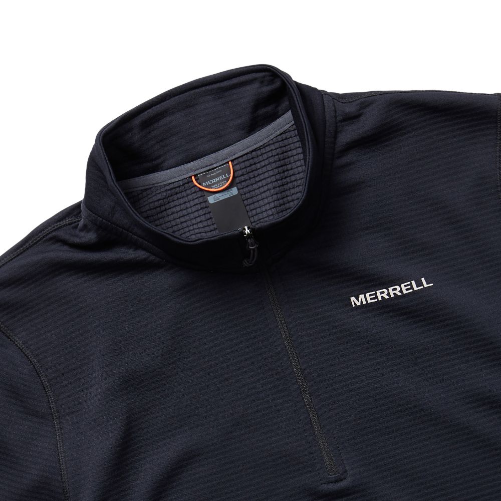 Merrell Terrain Geotex 1/4 Zip Kapucnis Pulóver Férfi Kék | ME0027-HU