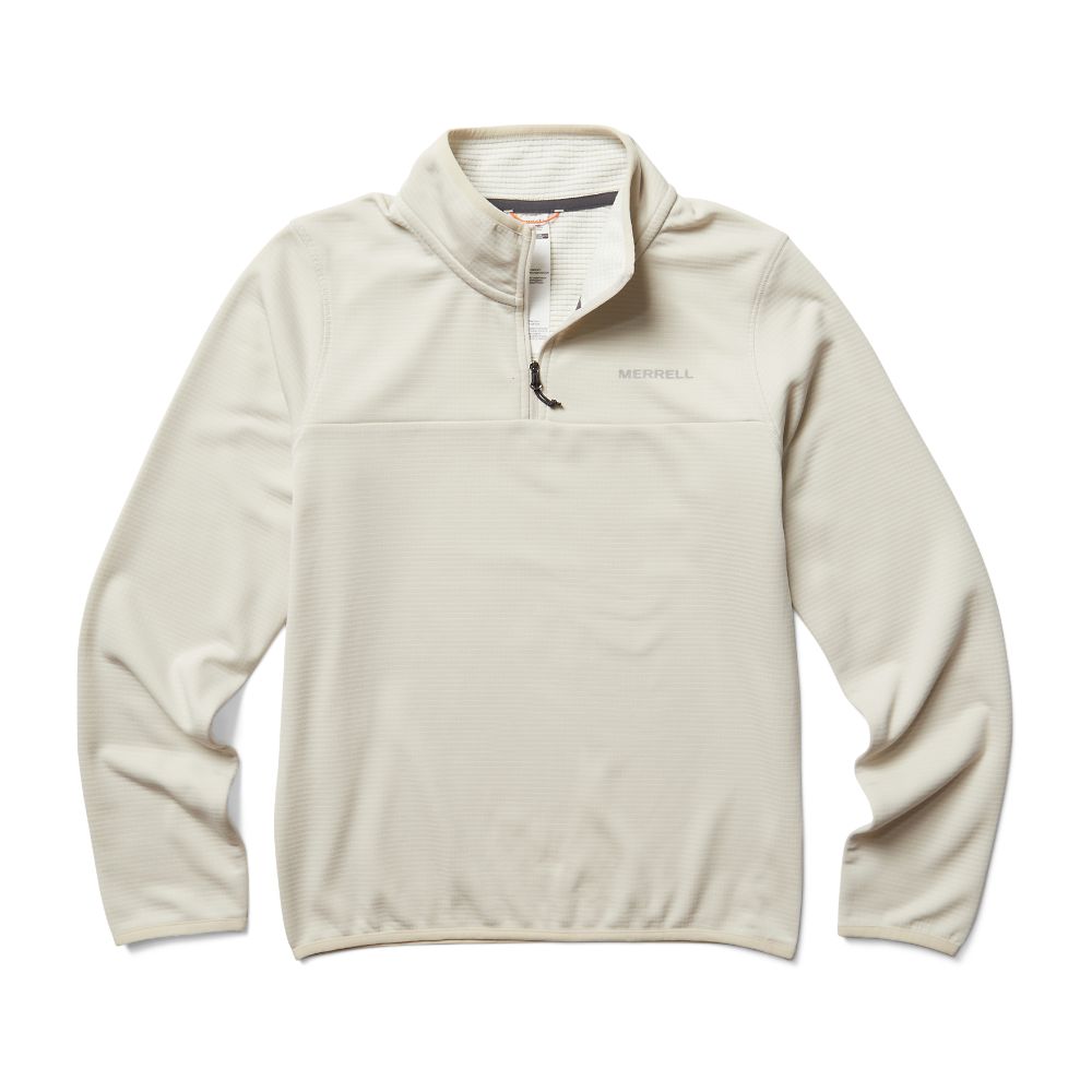 Merrell Terrain Geotex 1/4 Zip Kapucnis Pulóver Női Bézs | ME0622-HU