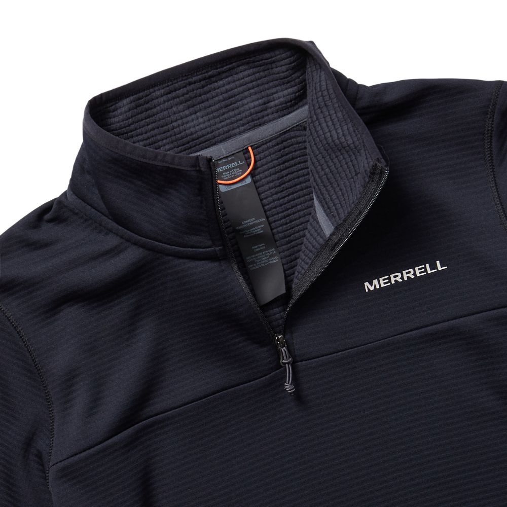 Merrell Terrain Geotex 1/4 Zip Kapucnis Pulóver Női Fekete | ME0623-HU