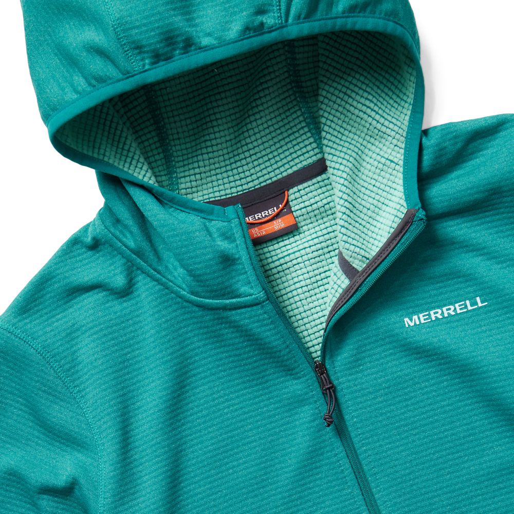 Merrell Terrain Geotex Full Zip Kapucnis Pulóver Női Aqua | ME0625-HU