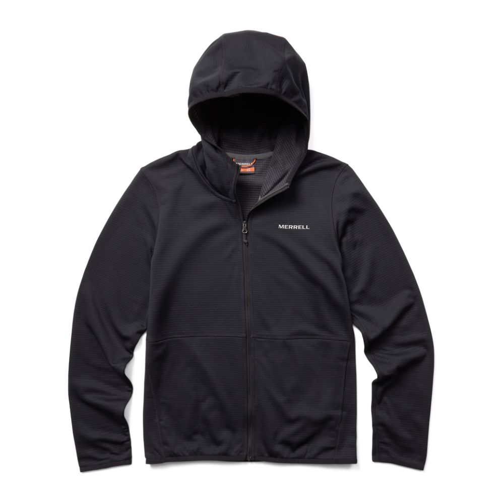 Merrell Terrain Geotex Full Zip Kapucnis Pulóver Női Fekete | ME0628-HU