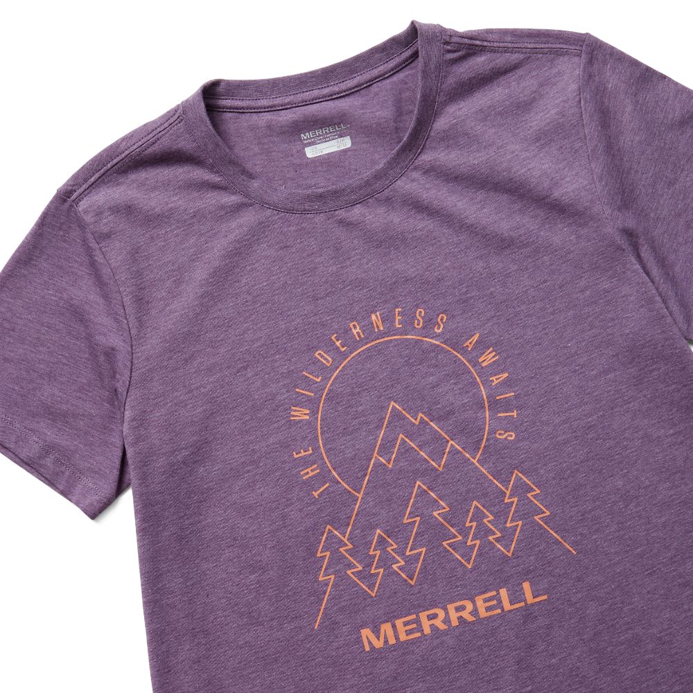 Merrell The Wilderness Awaits T-Shirts Női Lila | ME0696-HU