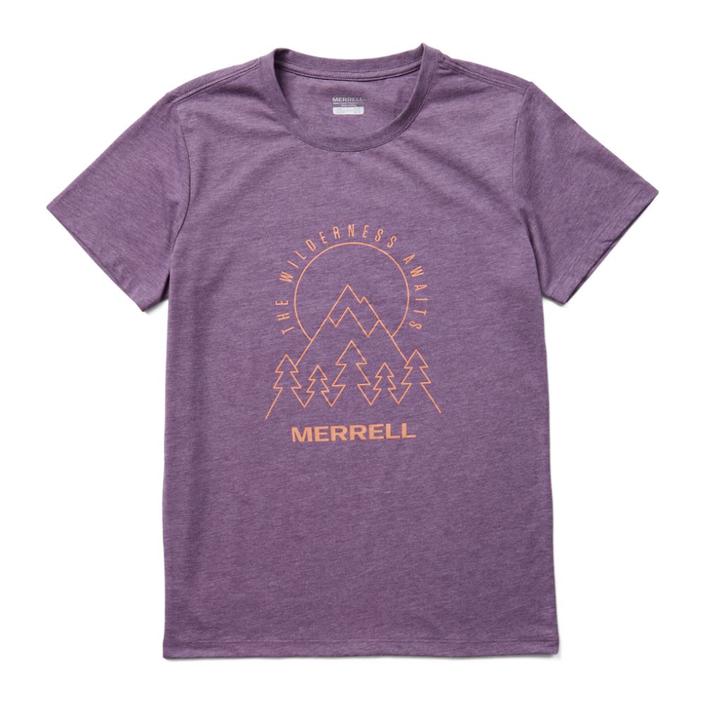 Merrell The Wilderness Awaits T-Shirts Női Lila | ME0696-HU