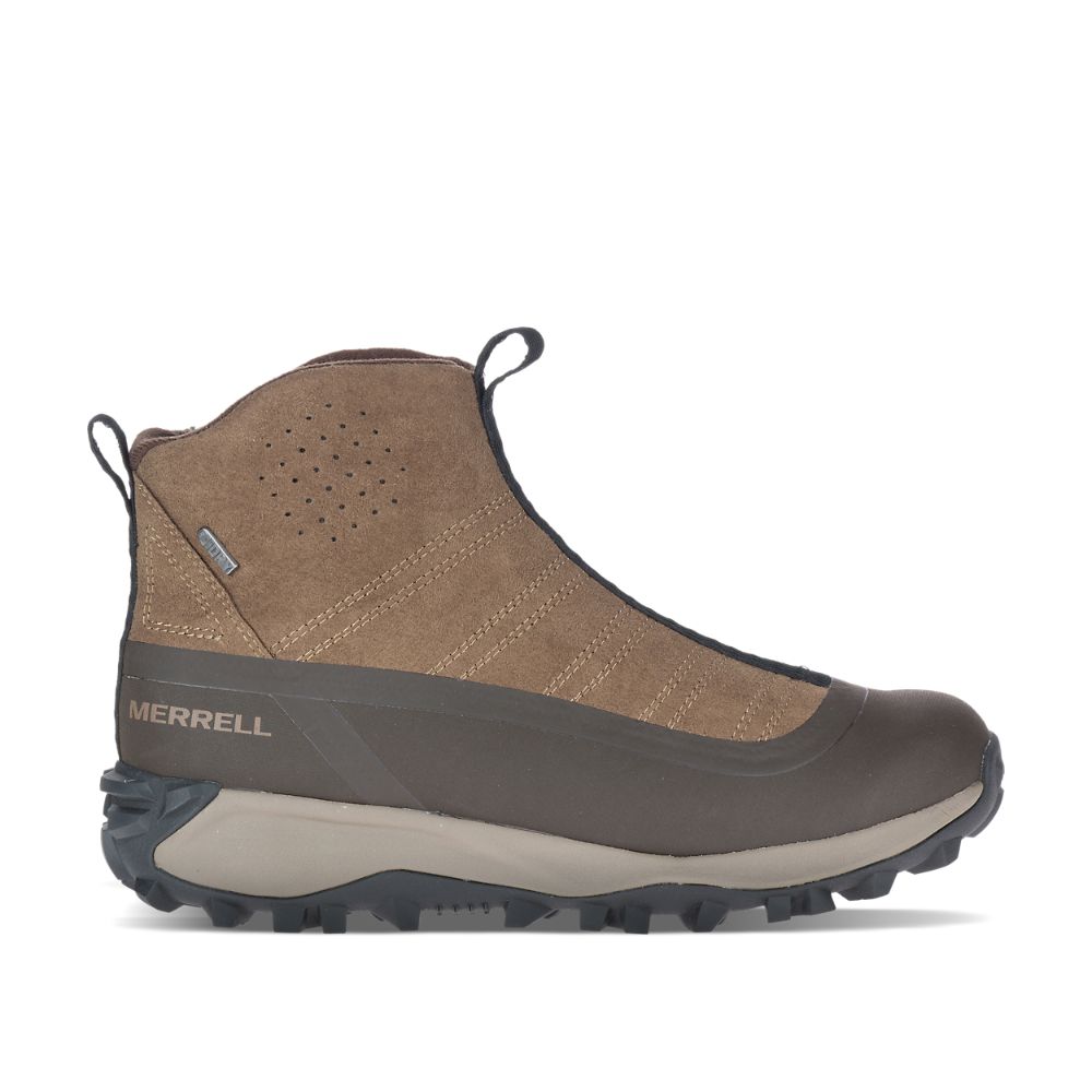 Merrell Thermo Snowdrift Zip Mid Shell Csizma Férfi Barna | ME0152-HU