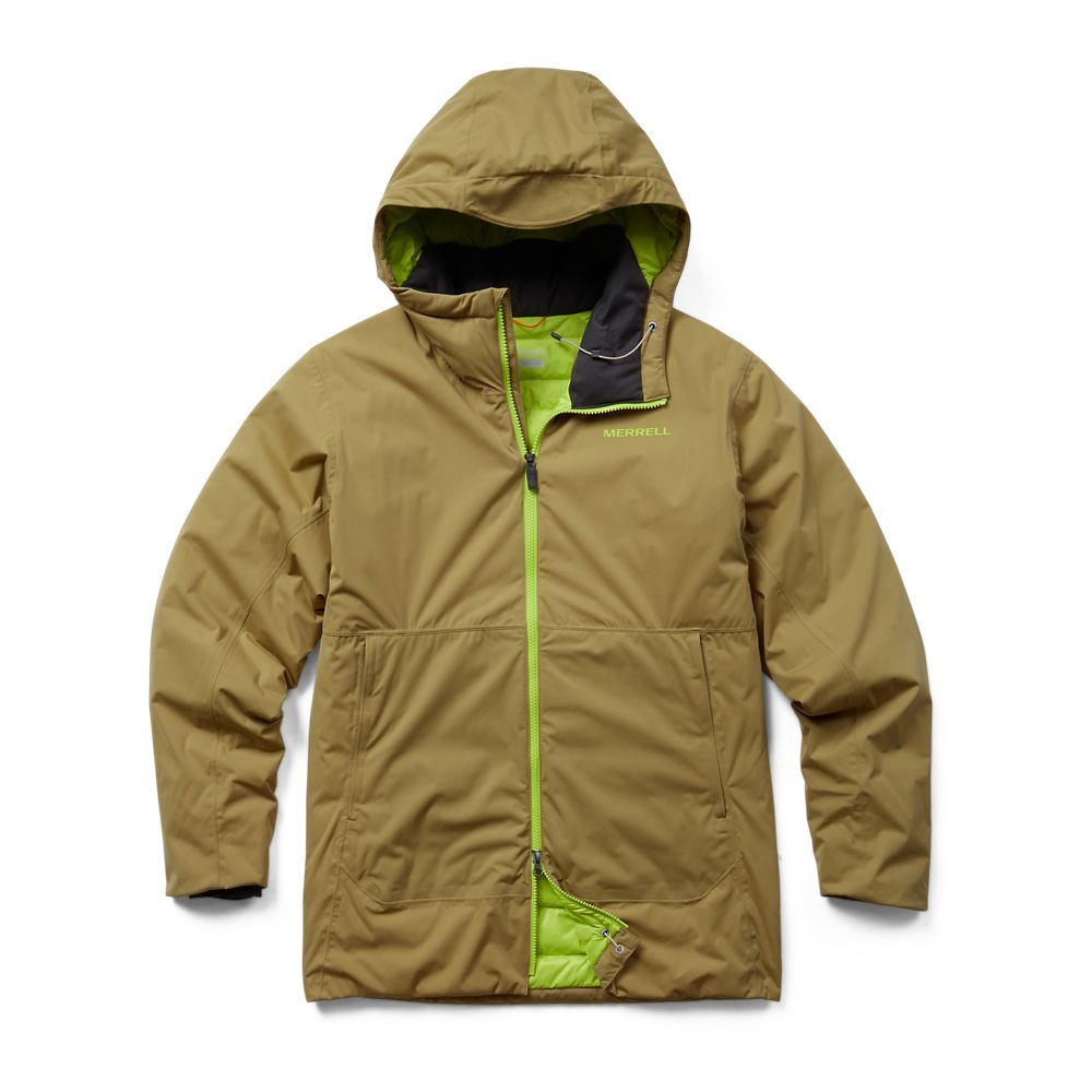 Merrell Whisper Rain Insulated Kabát Férfi Khaki | ME0063-HU