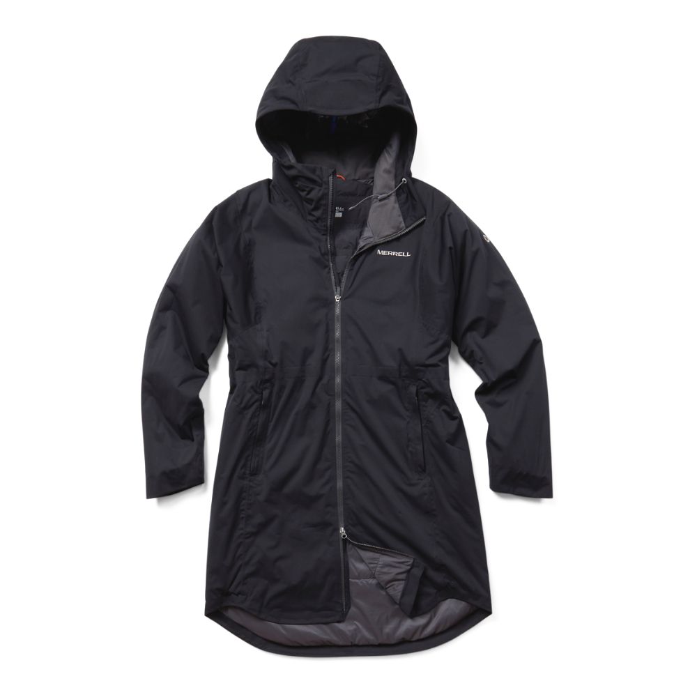 Merrell Whisper Rain Insulated Parka Kabát Női Fekete | ME0649-HU