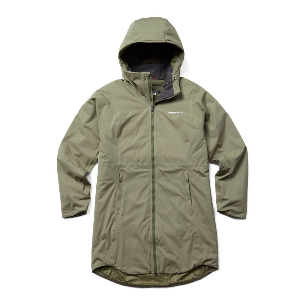 Merrell Whisper Rain Insulated Parka Kabát Női Olivazöld | ME0650-HU