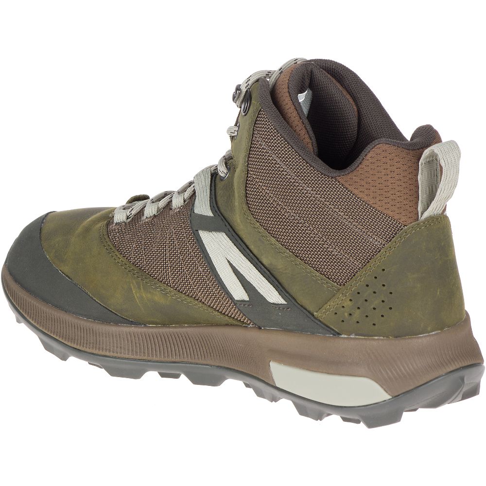 Merrell Zion Mid Waterproof Vízálló Bakancs Férfi Olivazöld | ME0536-HU